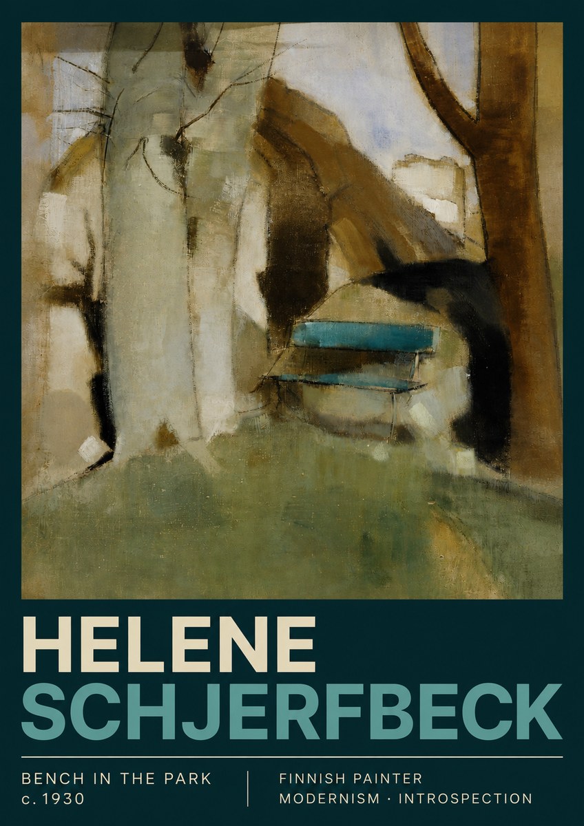 Helene Schjerfbeck Bench in the Park No3 - Poszter