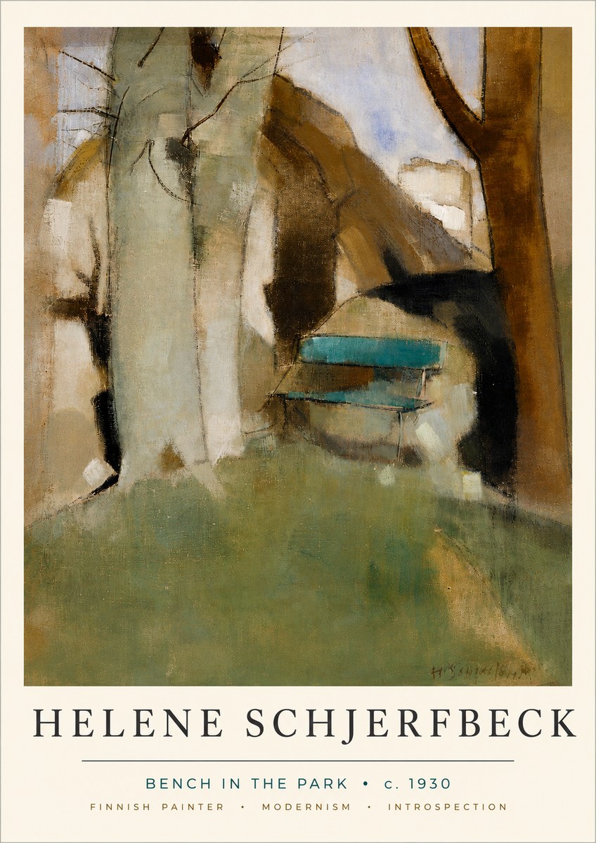 Helene Schjerfbeck Bench in the Park No4 - Poszter