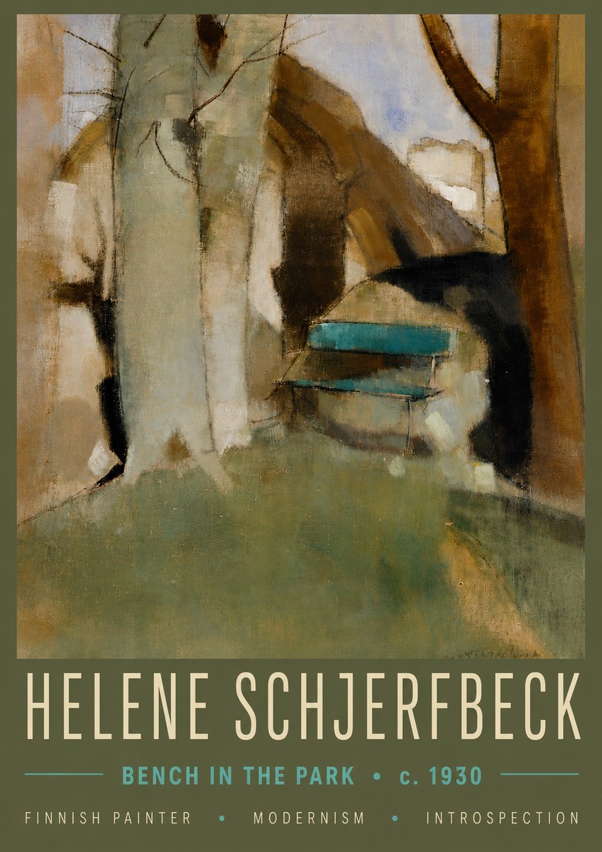 Helene Schjerfbeck Bench in the Park No5 - Poszter