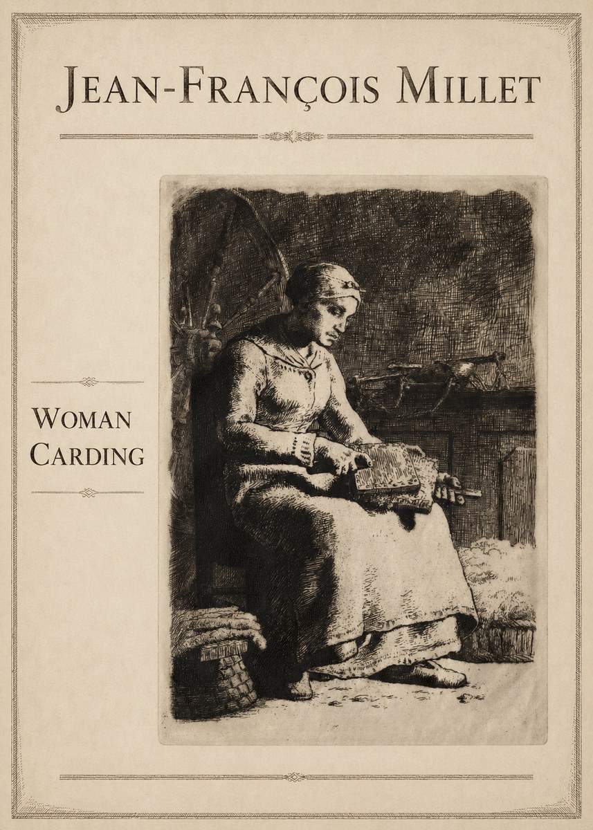 Jean-François Millet Woman Carding No3 - Poszter
