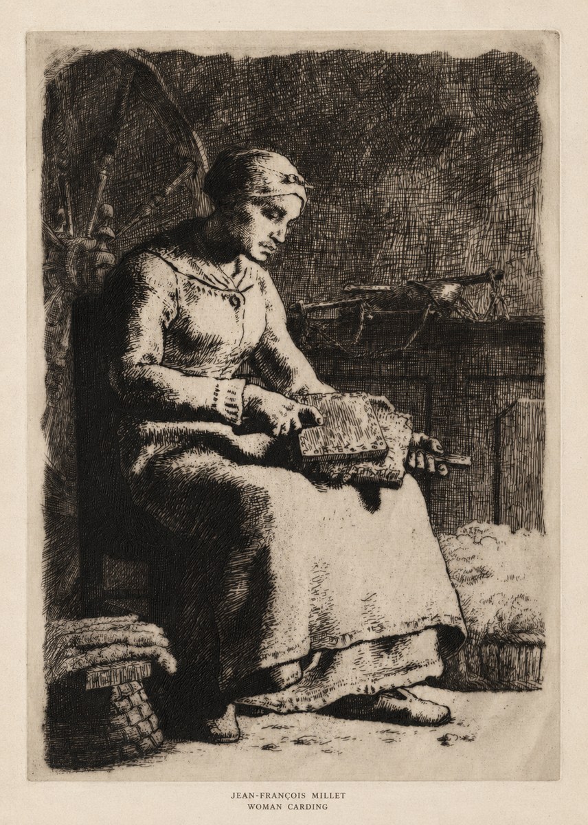 Jean-François Millet Woman Carding No5 - Poszter