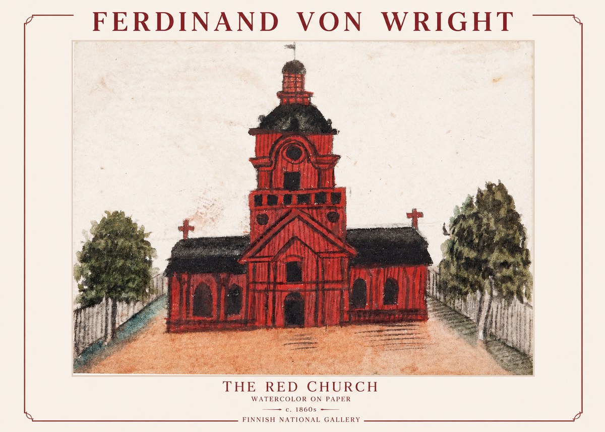 Ferdinand von Wright The Red Church No1 - Poszter