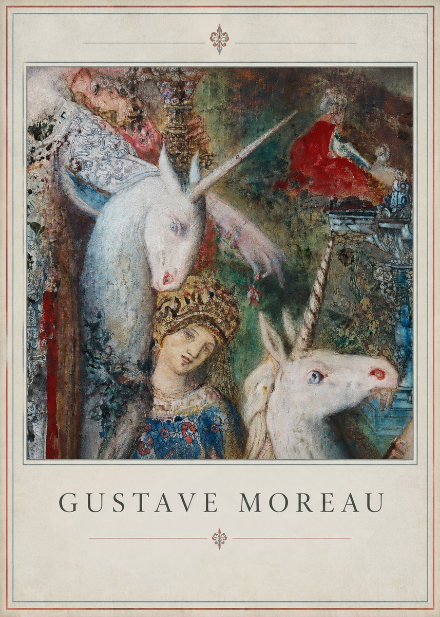 Gustave Moreau The Unicorns II No2 - Poszter
