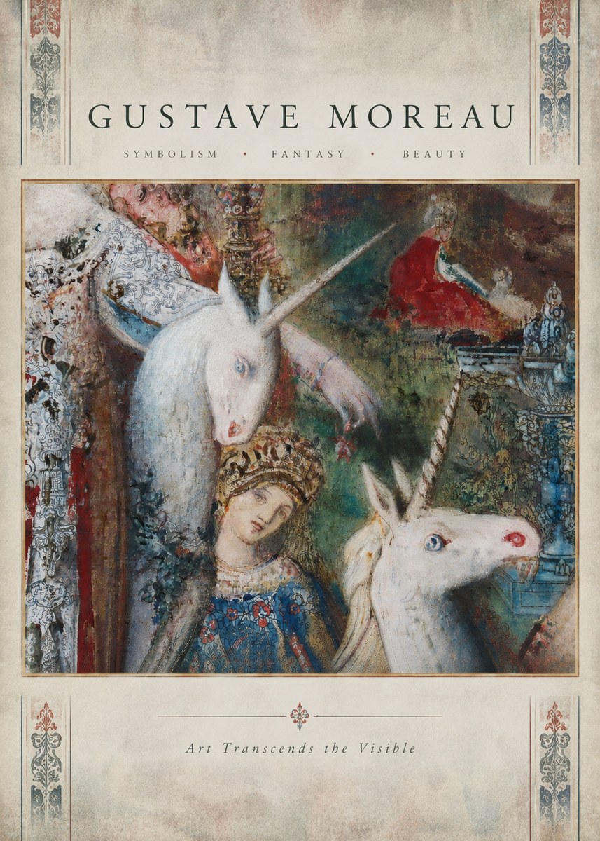 Gustave Moreau The Unicorns II No4 - Poszter