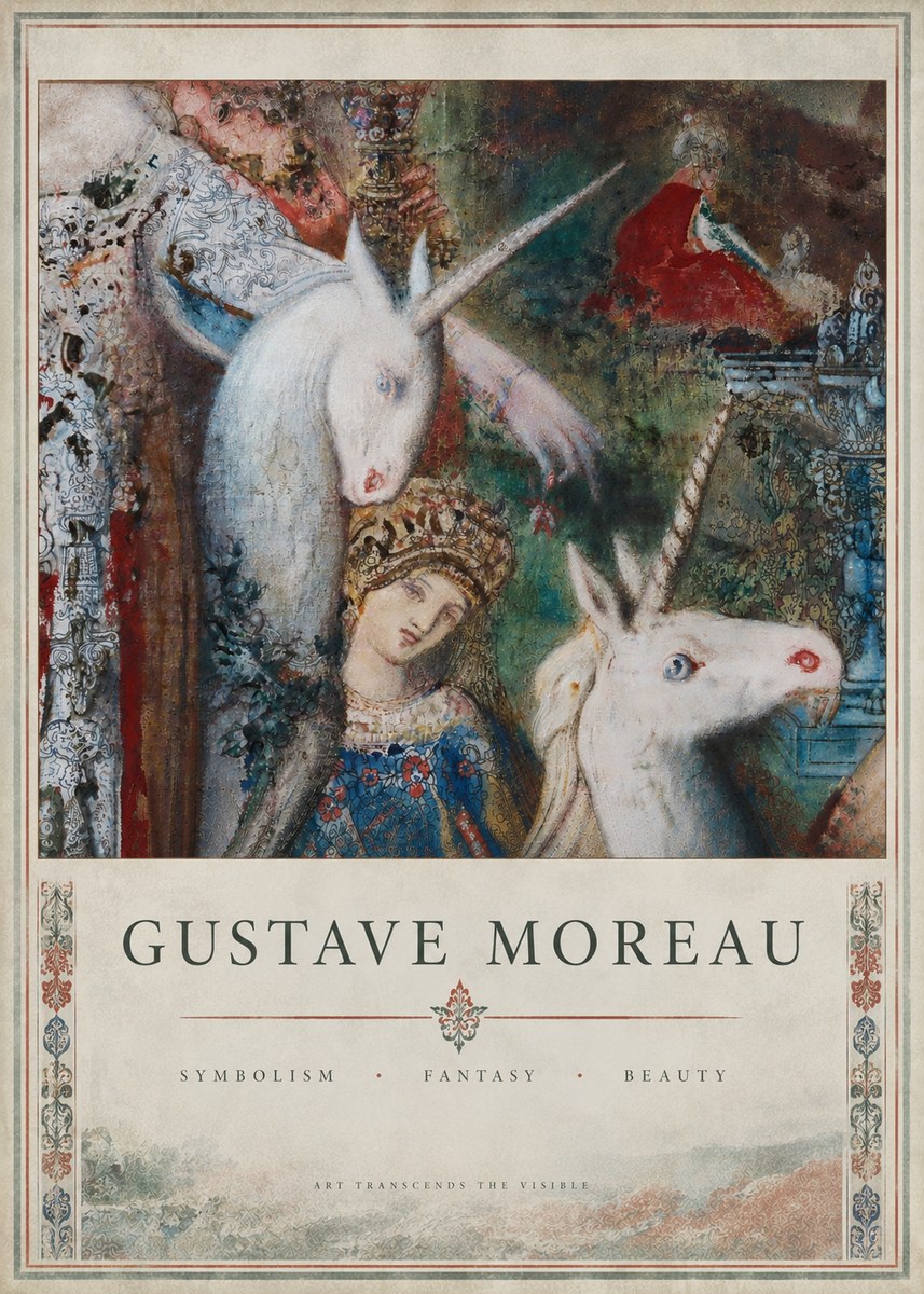 Gustave Moreau The Unicorns II No5 - Poszter