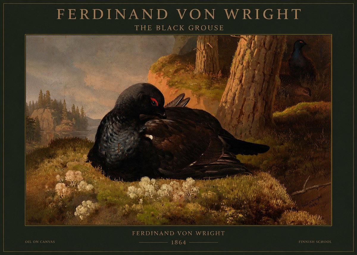 Ferdinand von Wright The Black Grouse No1 - Poszter