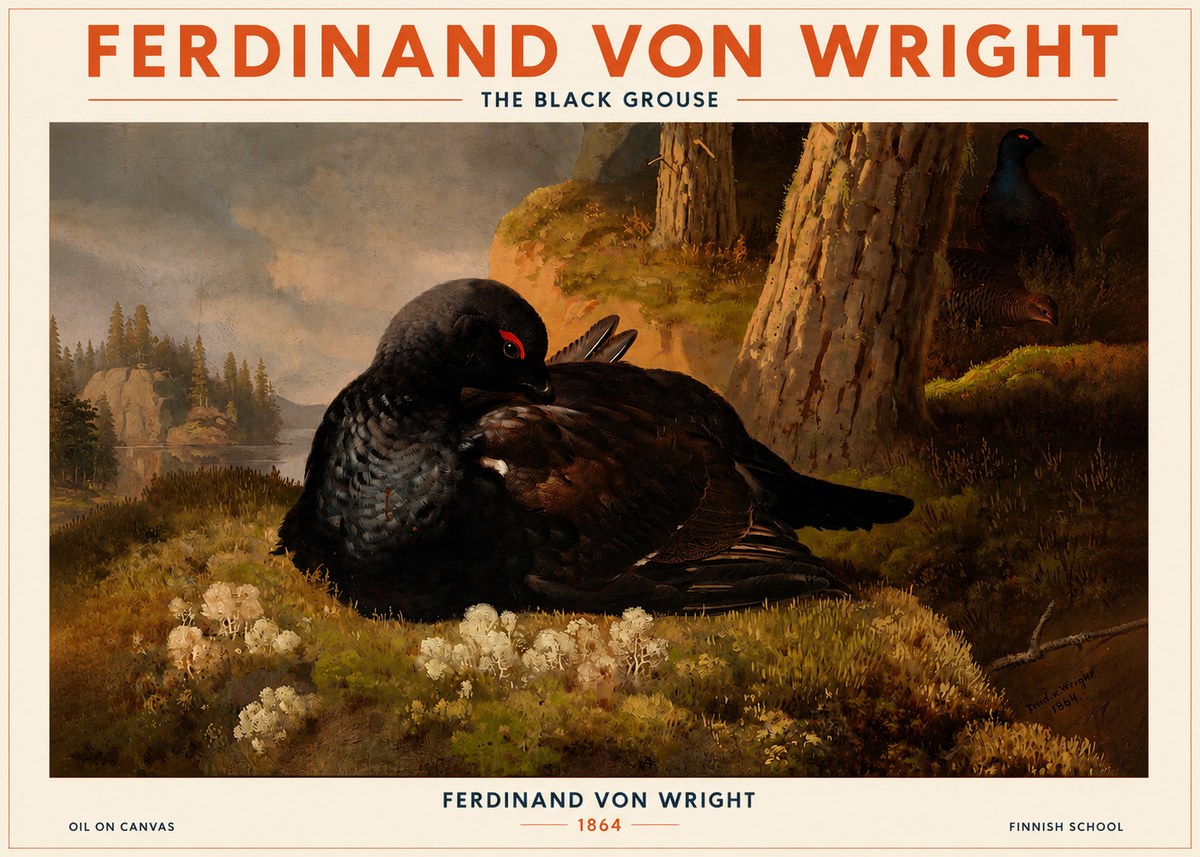 Ferdinand von Wright The Black Grouse No2 - Poszter