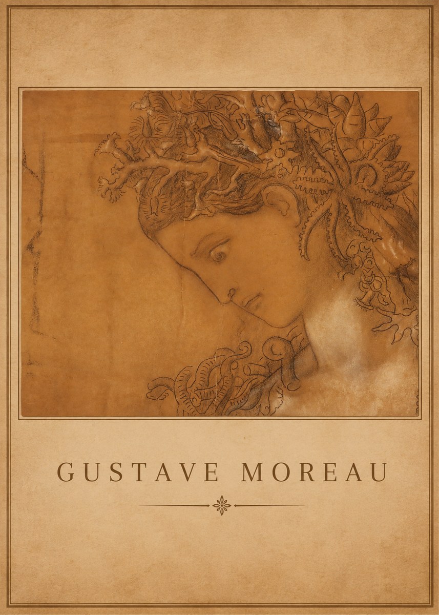 Gustave Moreau Head of a Woman No1 - Poszter