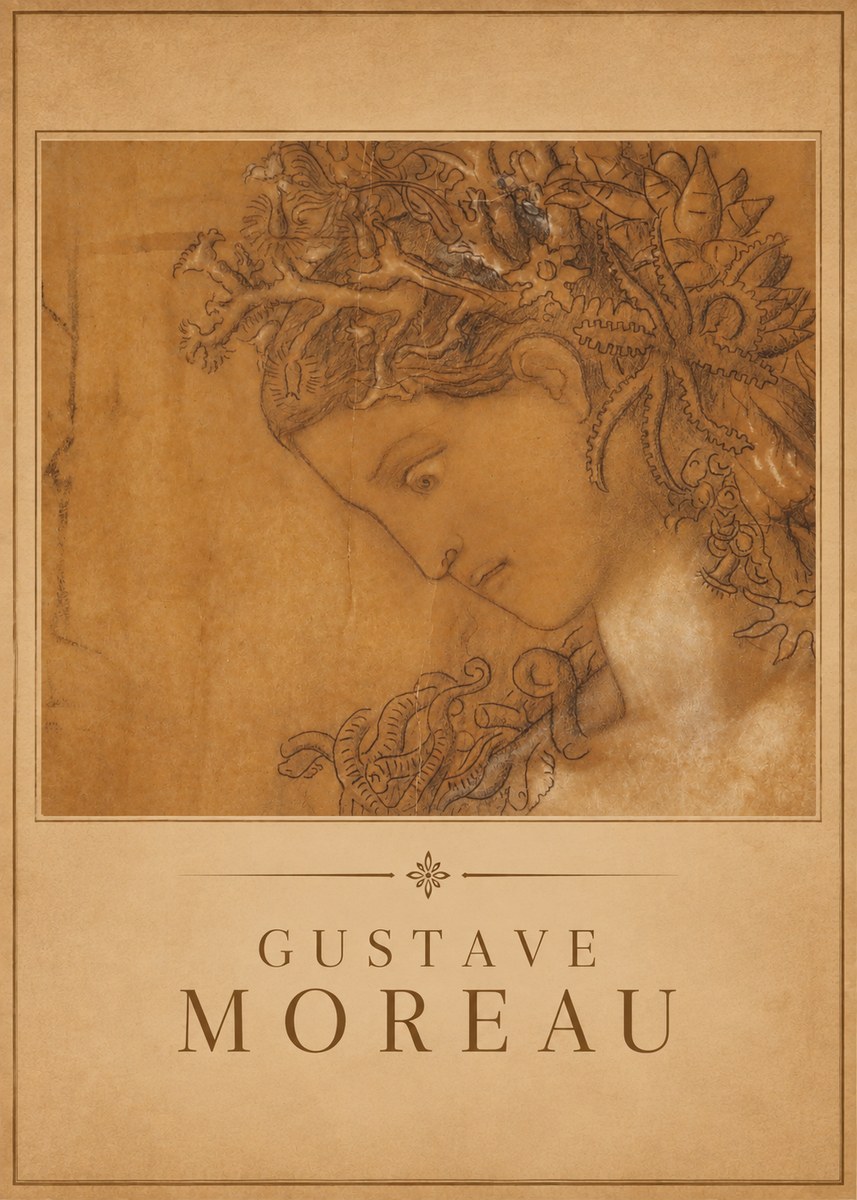 Gustave Moreau Head of a Woman No2 - Poszter