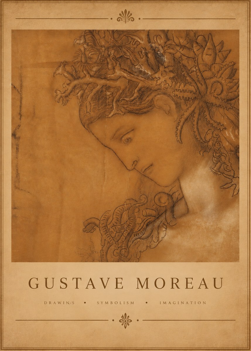 Gustave Moreau Head of a Woman No5 - Poszter