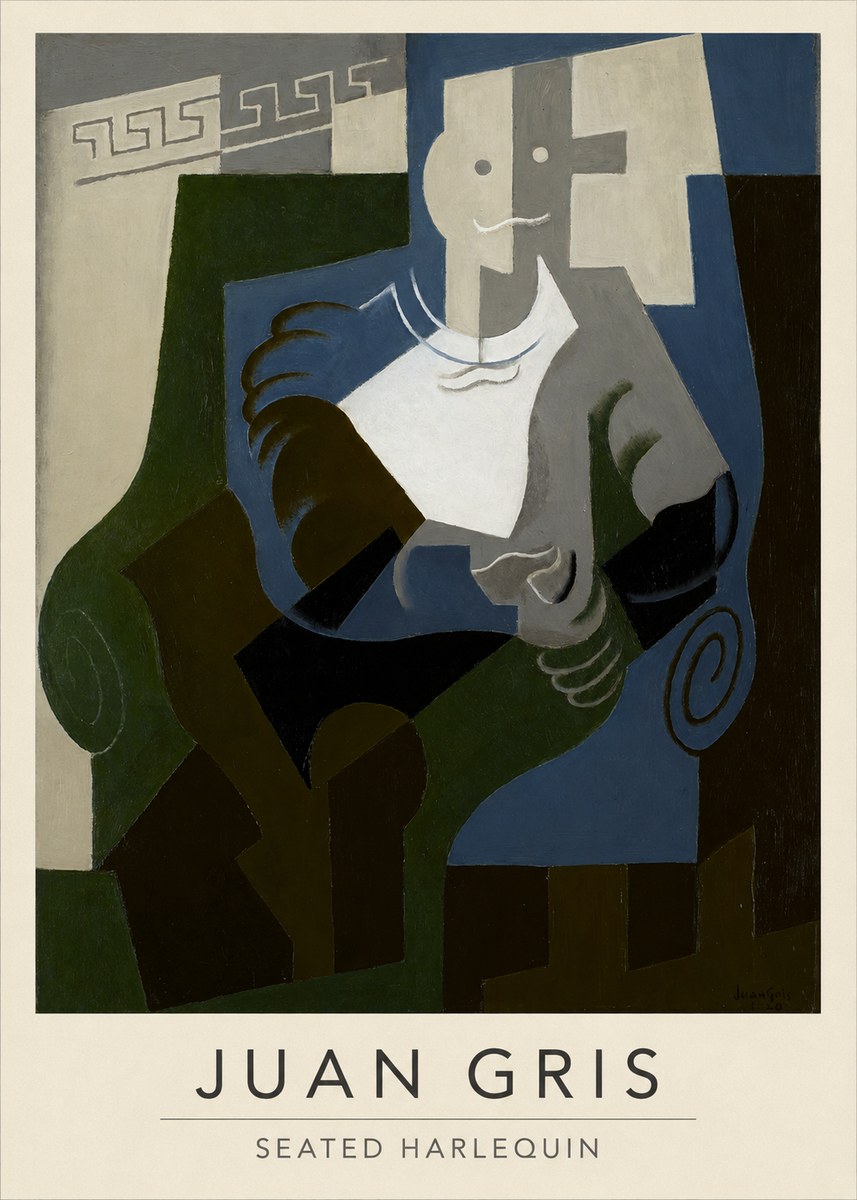 Juan Gris Seated Harlequin No2 - Poszter