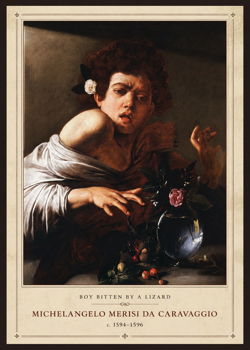 Michelangelo Merisi da Caravaggio Boy Bitten by a Lizard No1 - Poszter