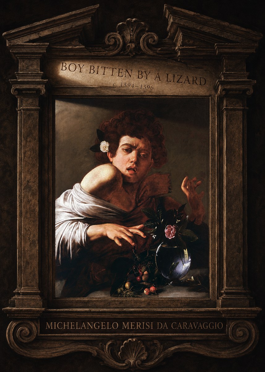 Michelangelo Merisi da Caravaggio Boy Bitten by a Lizard No4 - Poszter