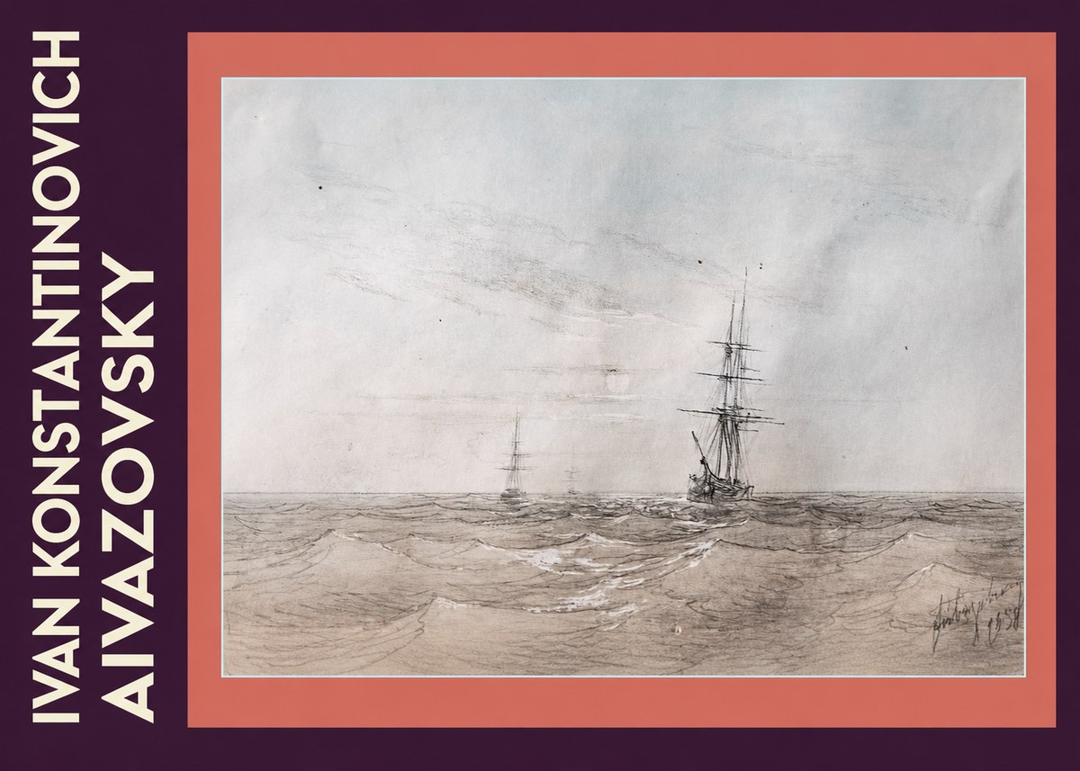 Ivan Konstantinovich Aivazovsky Two Sailing Ships at Sea No6 - Poszter