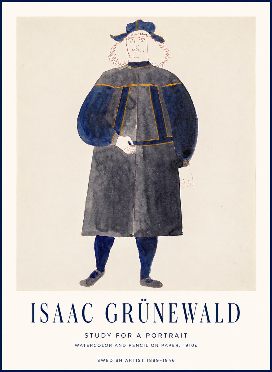 Isaac Grünewald Study for a Portrait No1 - Poszter