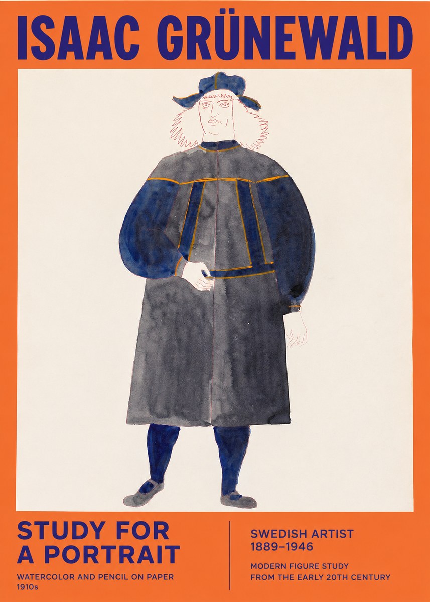 Isaac Grünewald Study for a Portrait No2 - Poszter