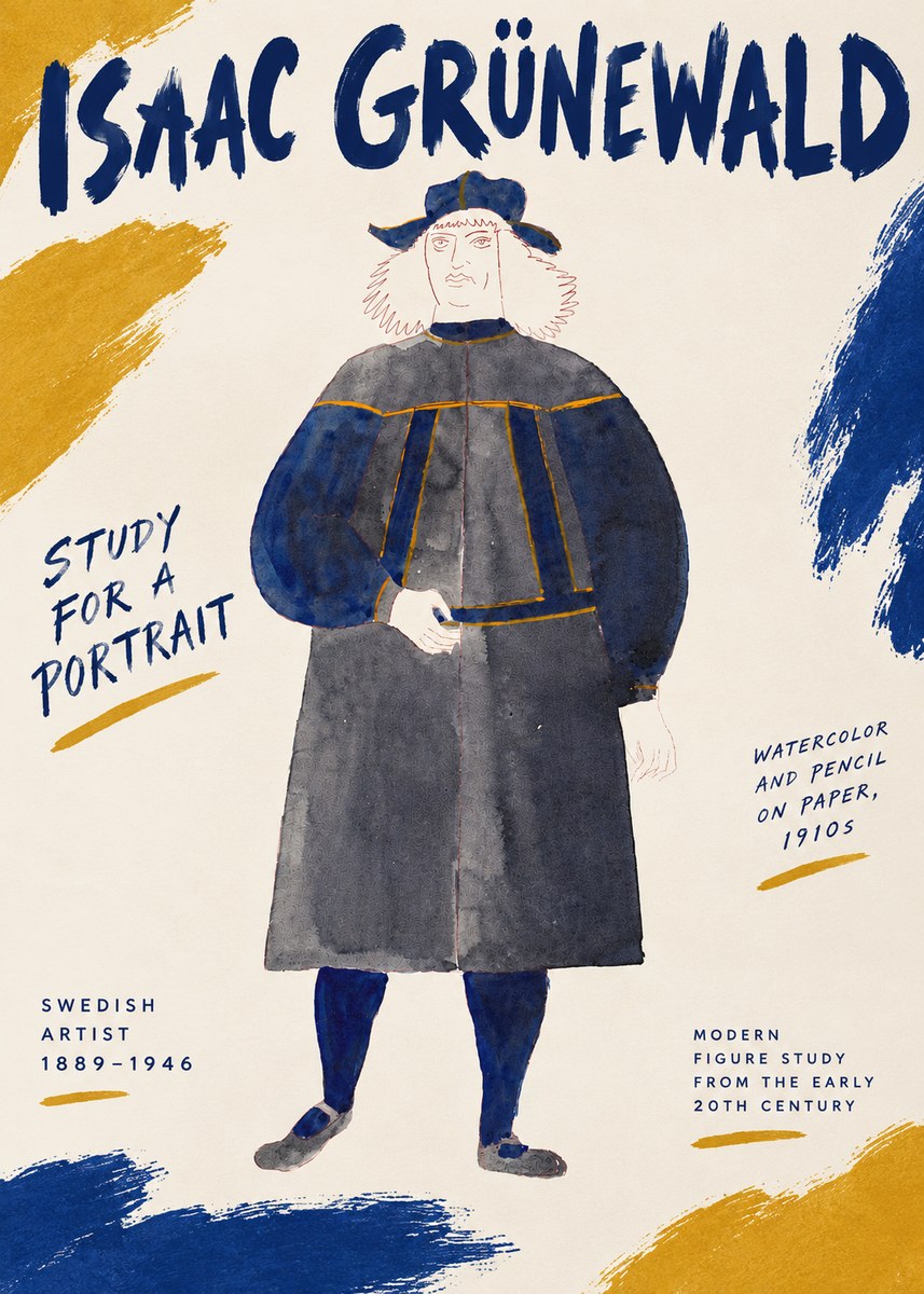 Isaac Grünewald Study for a Portrait No6 - Poszter