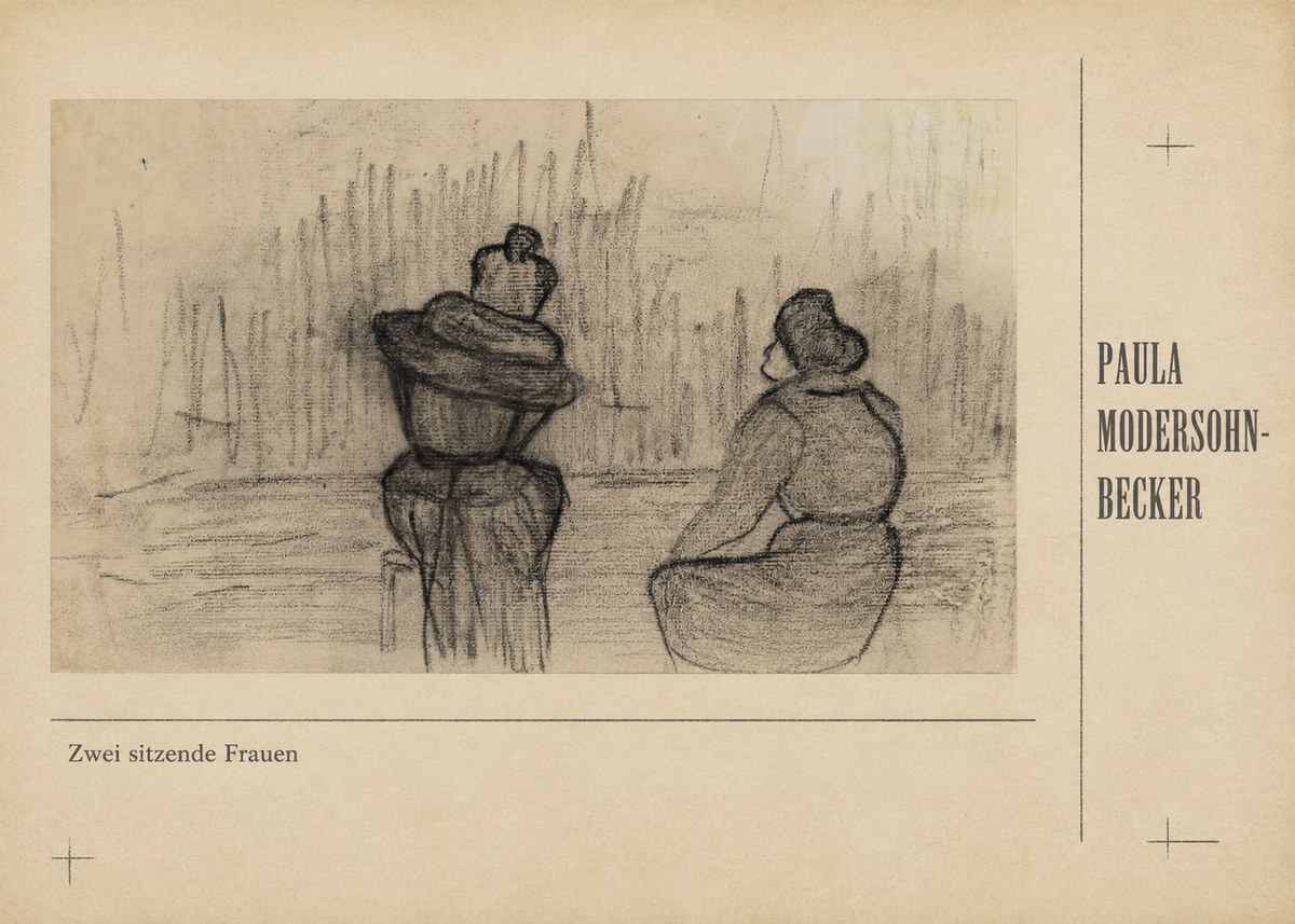 Paula Modersohn-Becker Zwei Sitzende Frauen No5 - Poszter