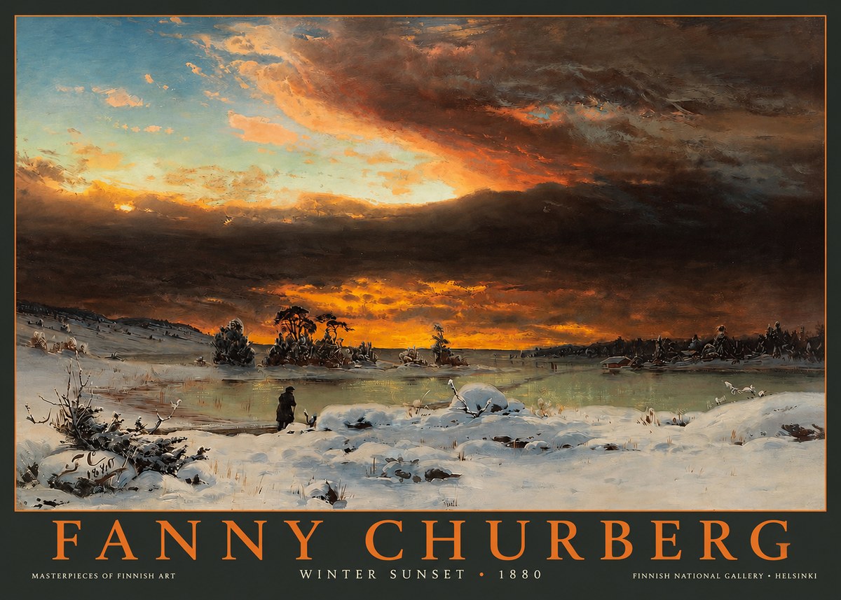Fanny Churberg Winter Sunset No2 - Poszter