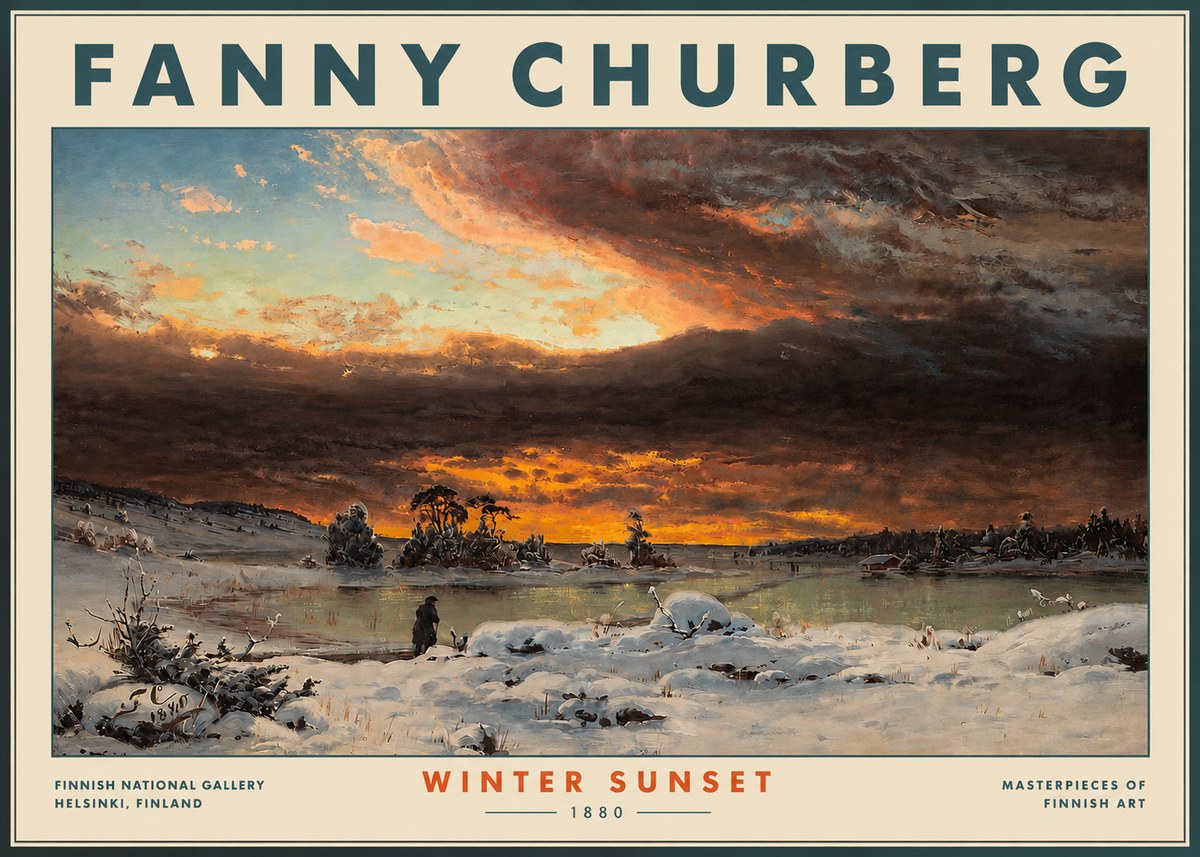 Fanny Churberg Winter Sunset No3 - Poszter