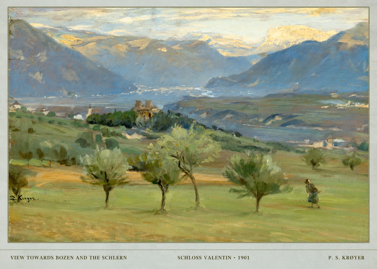 P.S. Krøyer View Towards Bozen and the Schlern No5 - Poszter