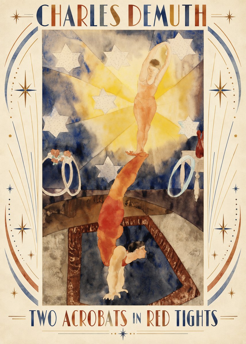 Charles Demuth Two Acrobats in Red Tights No3 - Poszter