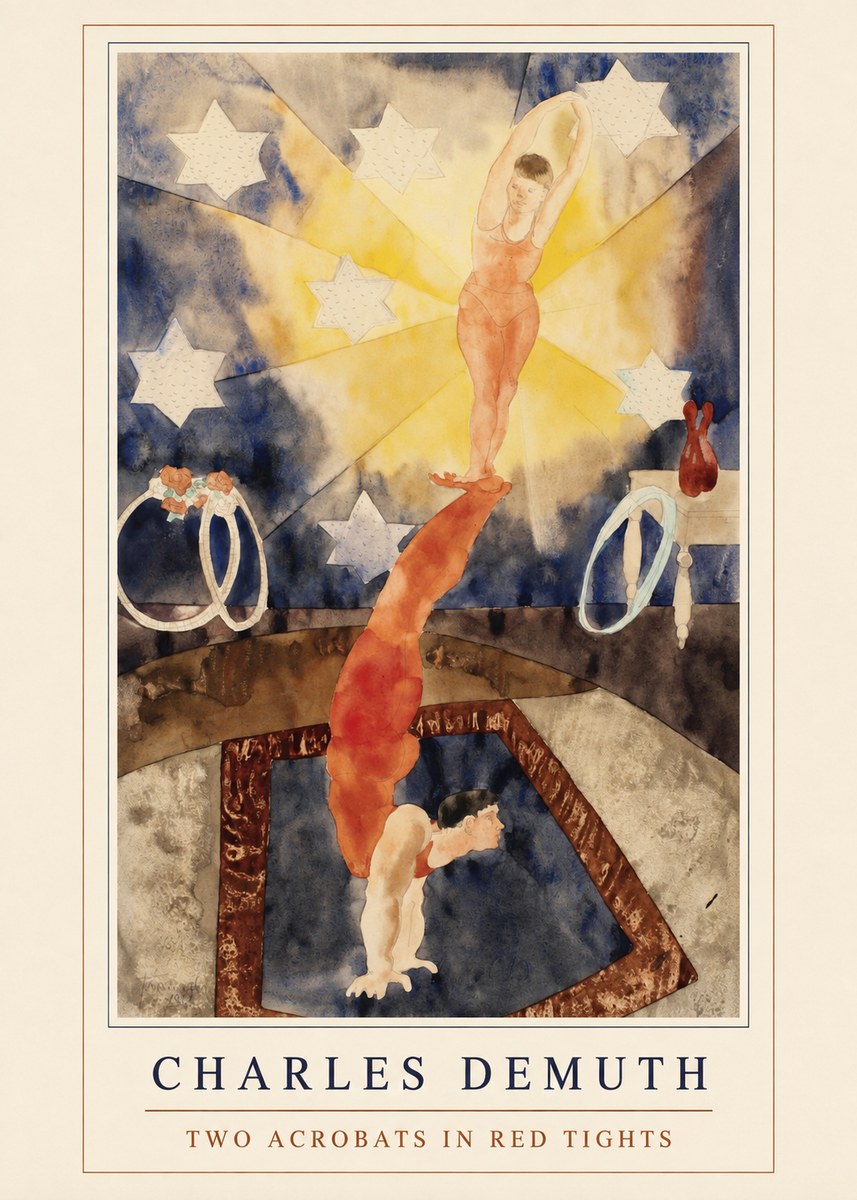 Charles Demuth Two Acrobats in Red Tights No4 - Poszter