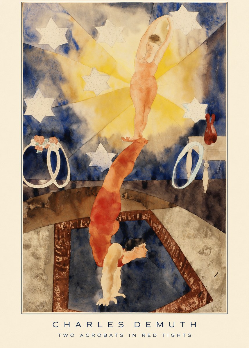 Charles Demuth Two Acrobats in Red Tights No6 - Poszter