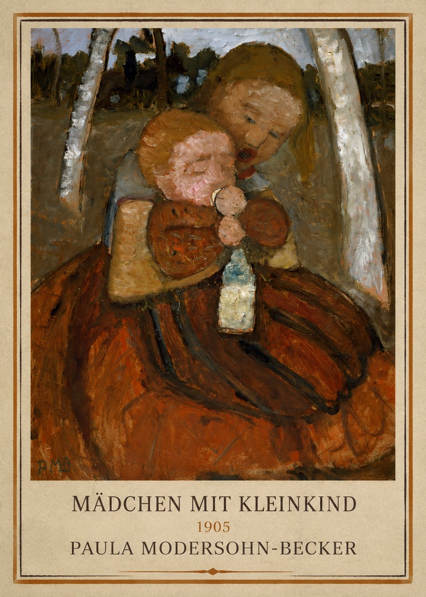 Paula Modersohn-Becker Mädchen Mit Kleinkind I No1 - Poszter