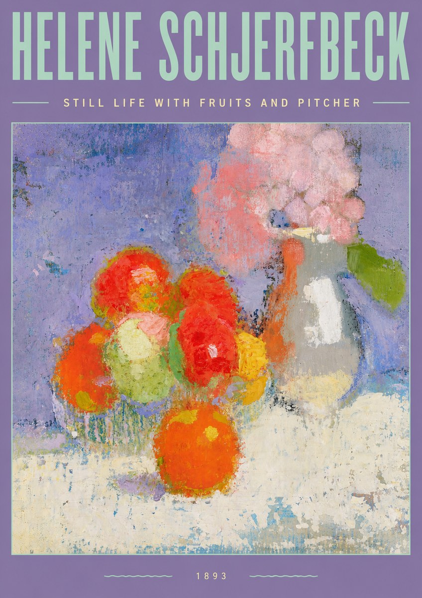 Helene Schjerfbeck Still Life with Fruits and Pitcher No3 - Poszter