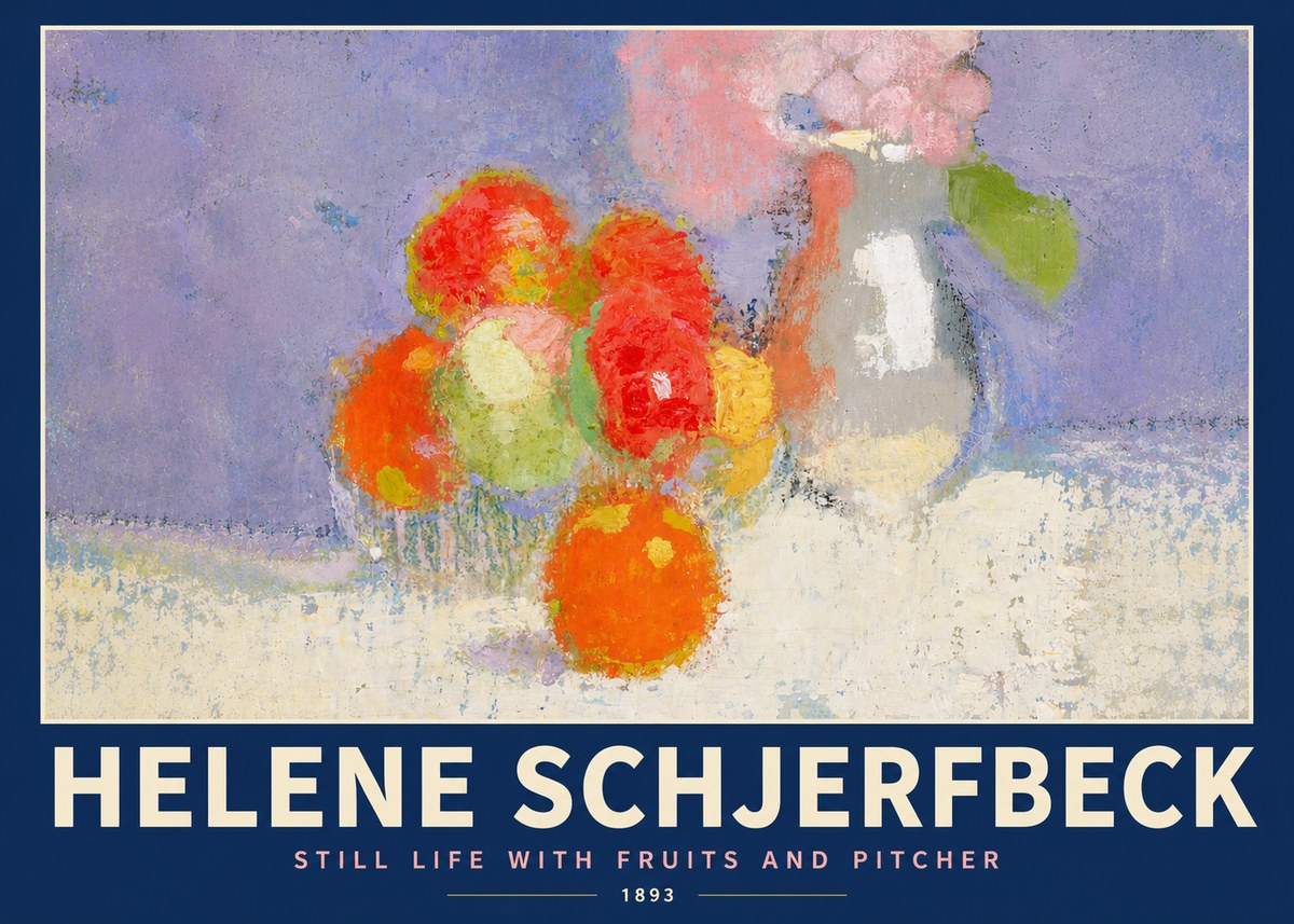 Helene Schjerfbeck Still Life with Fruits and Pitcher No4 - Poszter