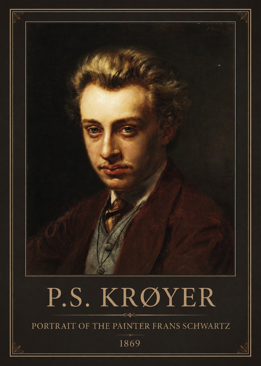 P.S. Krøyer Portrait of the Painter Frans Schwartz No1 - Poszter