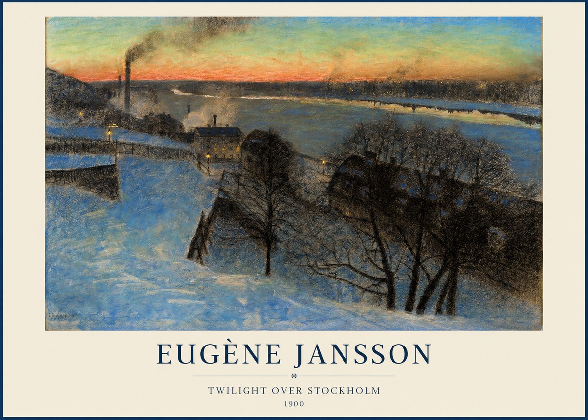 Eugène Jansson Twilight over Stockholm No1 - Poszter