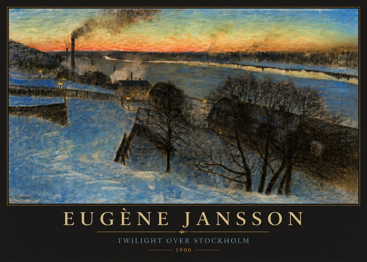Eugène Jansson Twilight over Stockholm No3 - Poszter