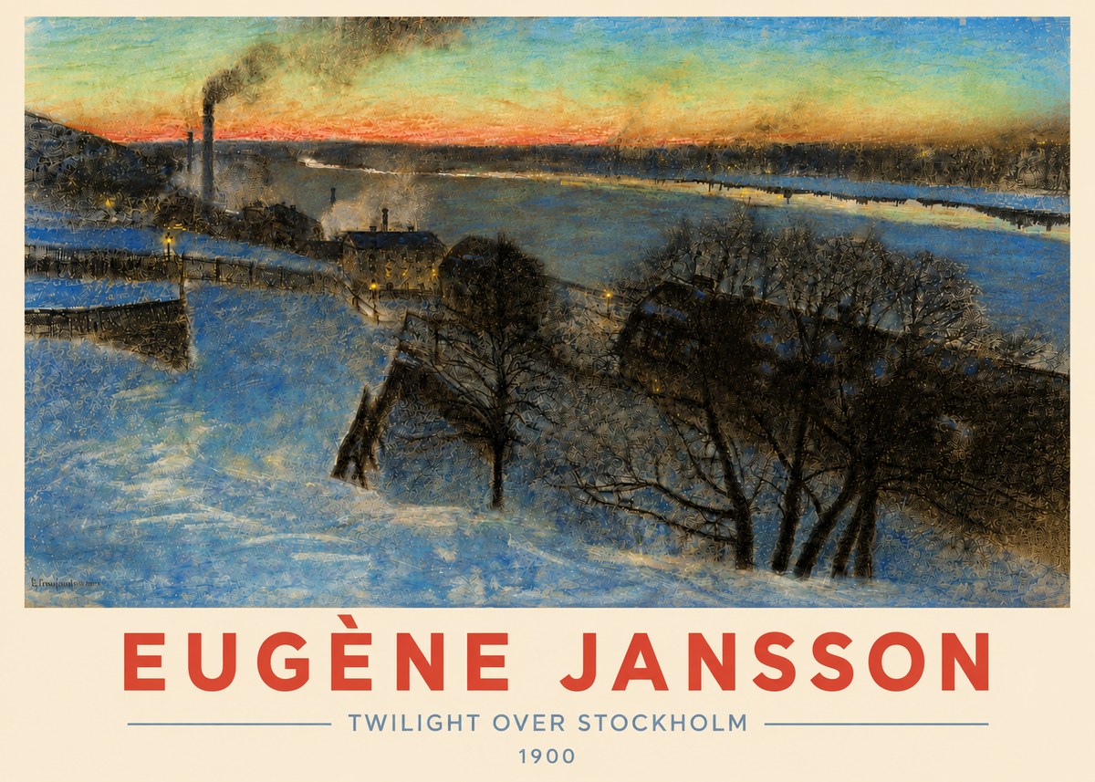 Eugène Jansson Twilight over Stockholm No4 - Poszter