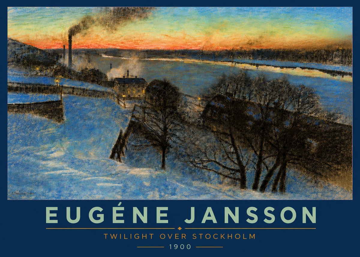 Eugène Jansson Twilight over Stockholm No5 - Poszter