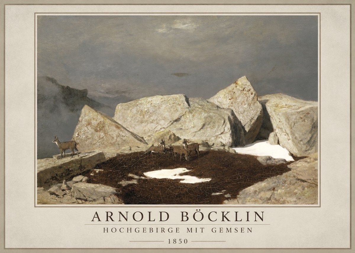 Arnold Böcklin Hochgebirge Mit Gemsen No1 - Poszter