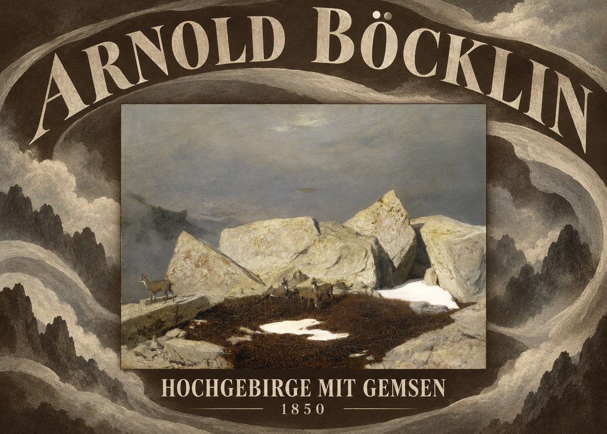 Arnold Böcklin Hochgebirge Mit Gemsen No6 - Poszter
