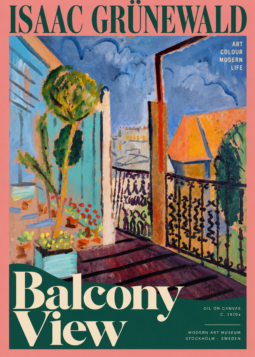 Isaac Grünewald The Balcony No5 - Poszter