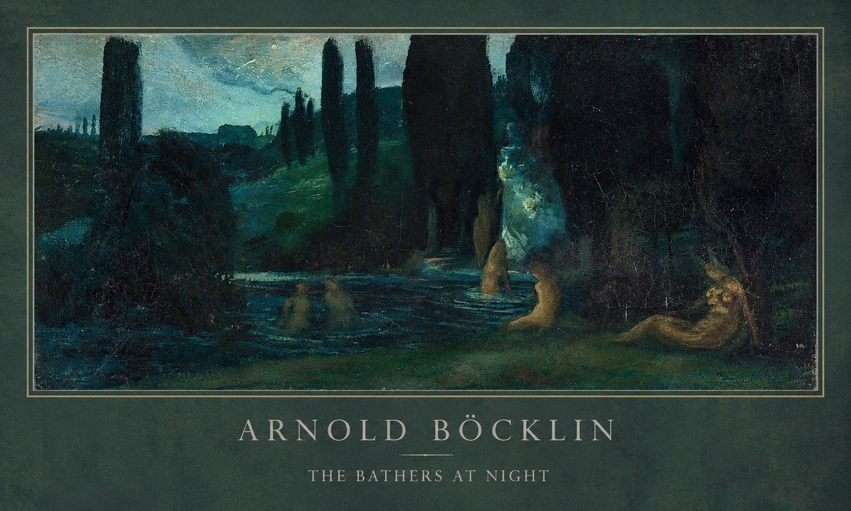 Arnold Böcklin The Bathers at Night No1 - Poszter