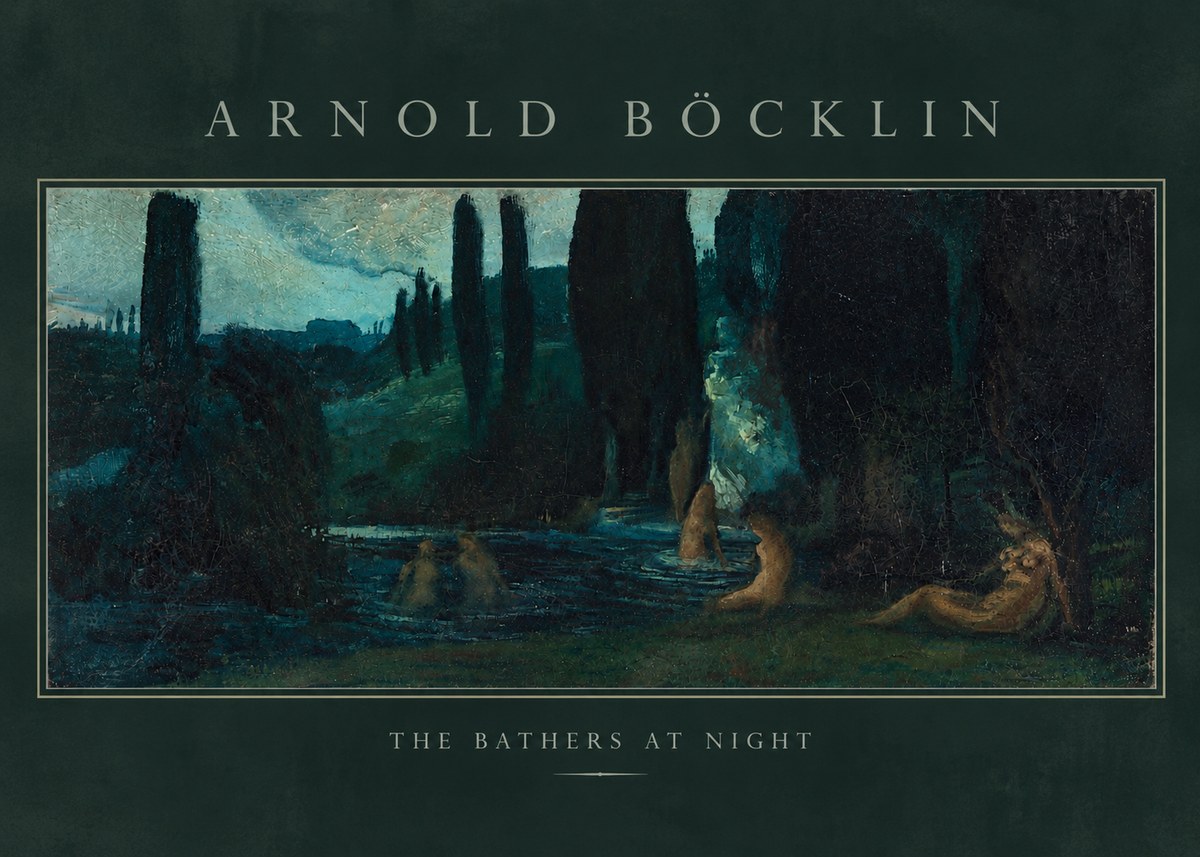Arnold Böcklin The Bathers at Night No3 - Poszter