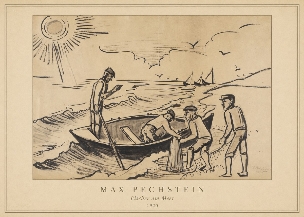 Max Pechstein Fischer Am Meer - 1920 No4 - Poszter