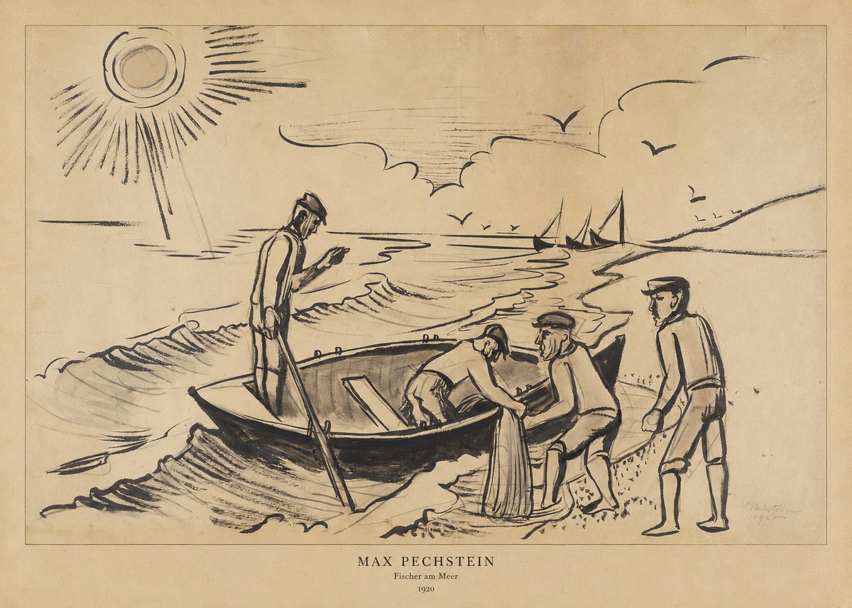 Max Pechstein Fischer Am Meer - 1920 No6 - Poszter