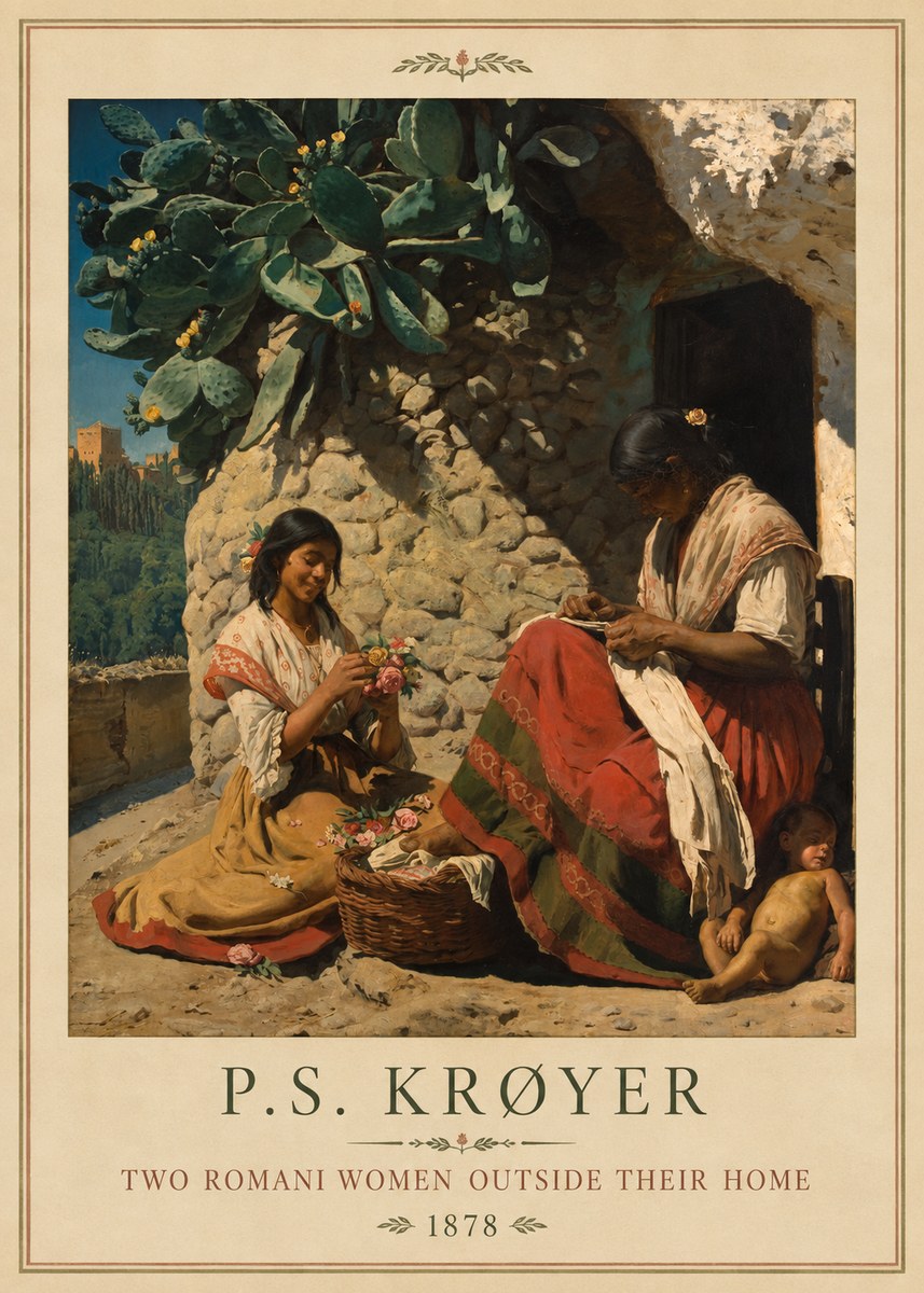 P.S. Krøyer Two Romani Women Outside Their Home No1 - Poszter