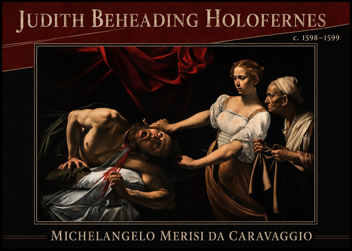 Michelangelo Merisi da Caravaggio Judith Beheading Holofernes II No2 - Poszter