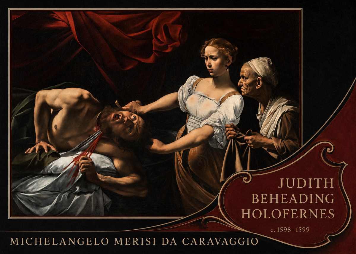 Michelangelo Merisi da Caravaggio Judith Beheading Holofernes II No5 - Poszter