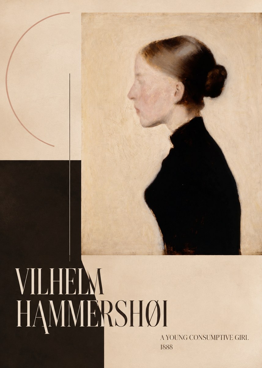 Vilhelm Hammershøi A Young Consumptive Girl No6 - Poszter