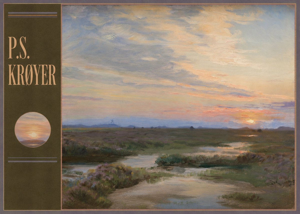 P.S. Krøyer Moorland with Sunset No4 - Poszter