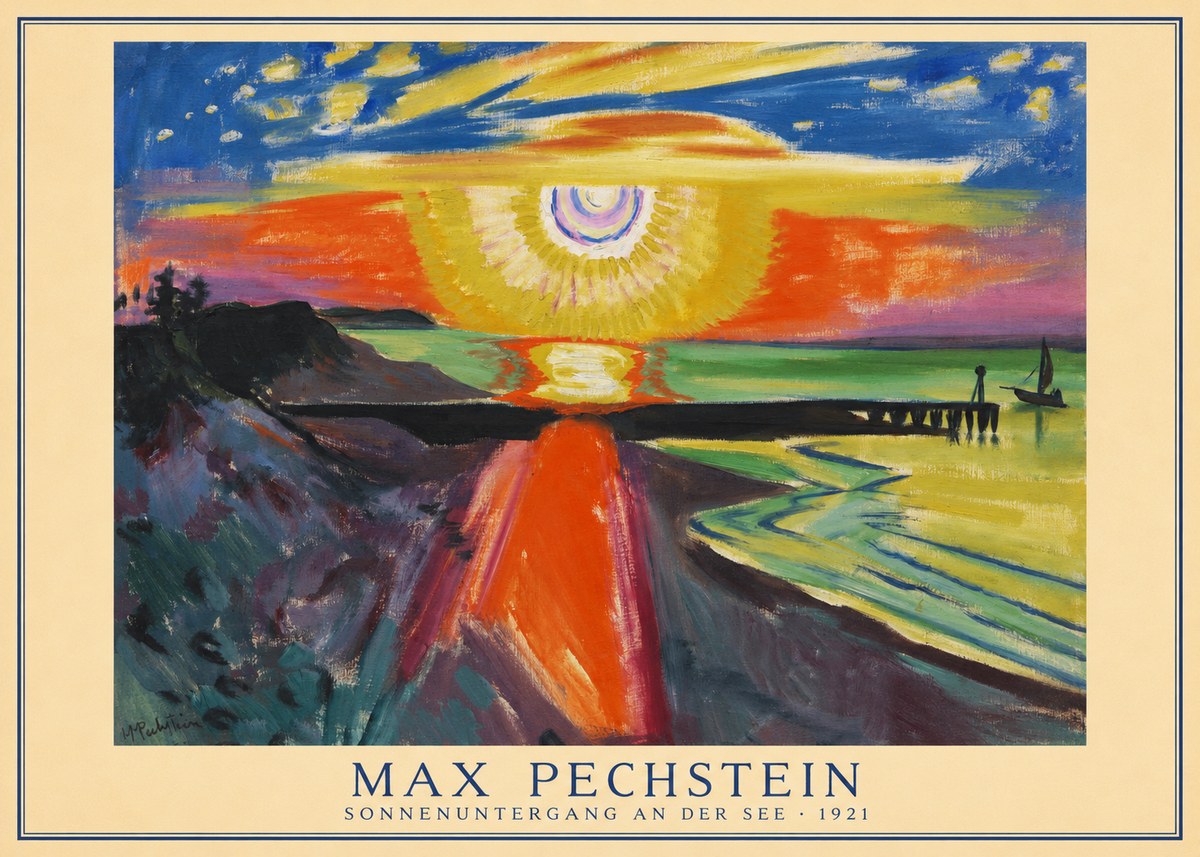 Max Pechstein Sonnenuntergang an Der See No3 - Poszter