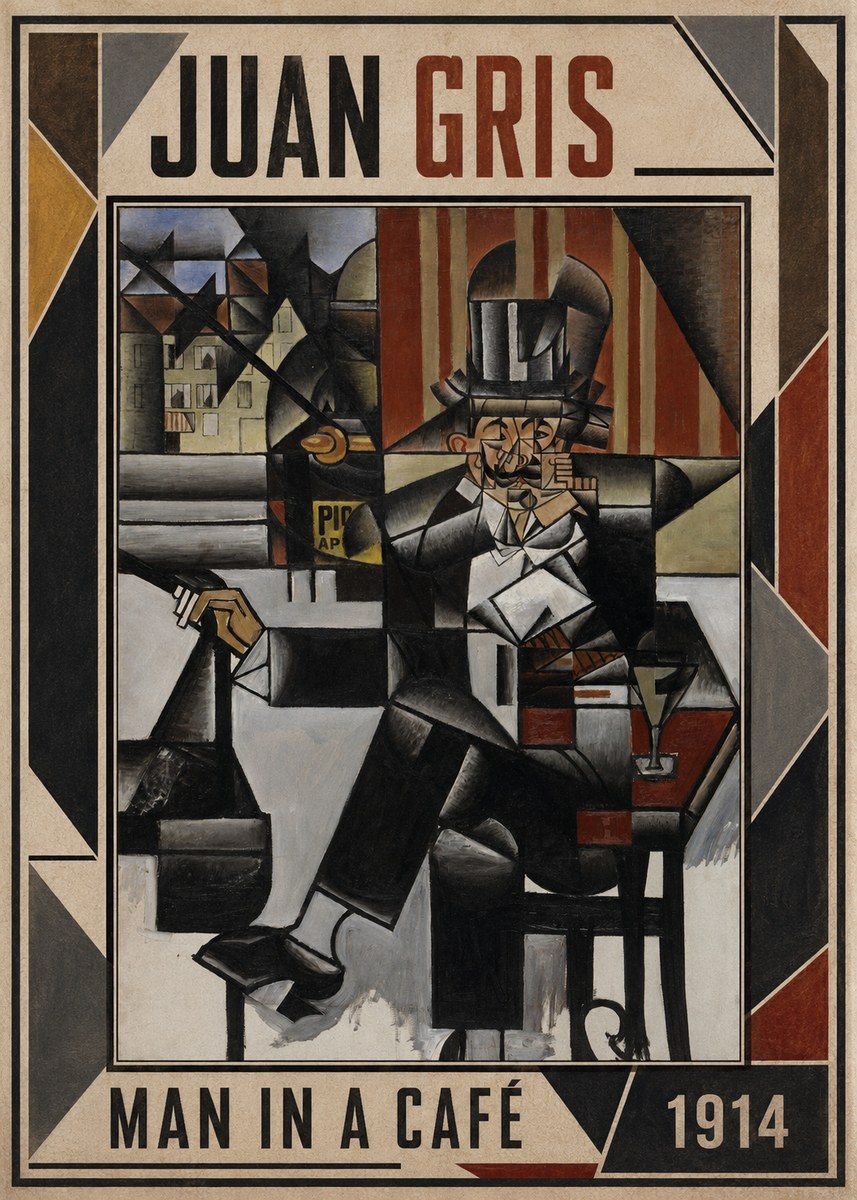 Juan Gris Man in a Café No1 - Poszter